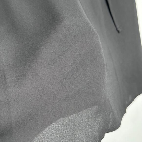 Ann Taylor LOFT Ruffle Tie Neck Mixed Media Top, Black, Size Small - Picture 6 of 8